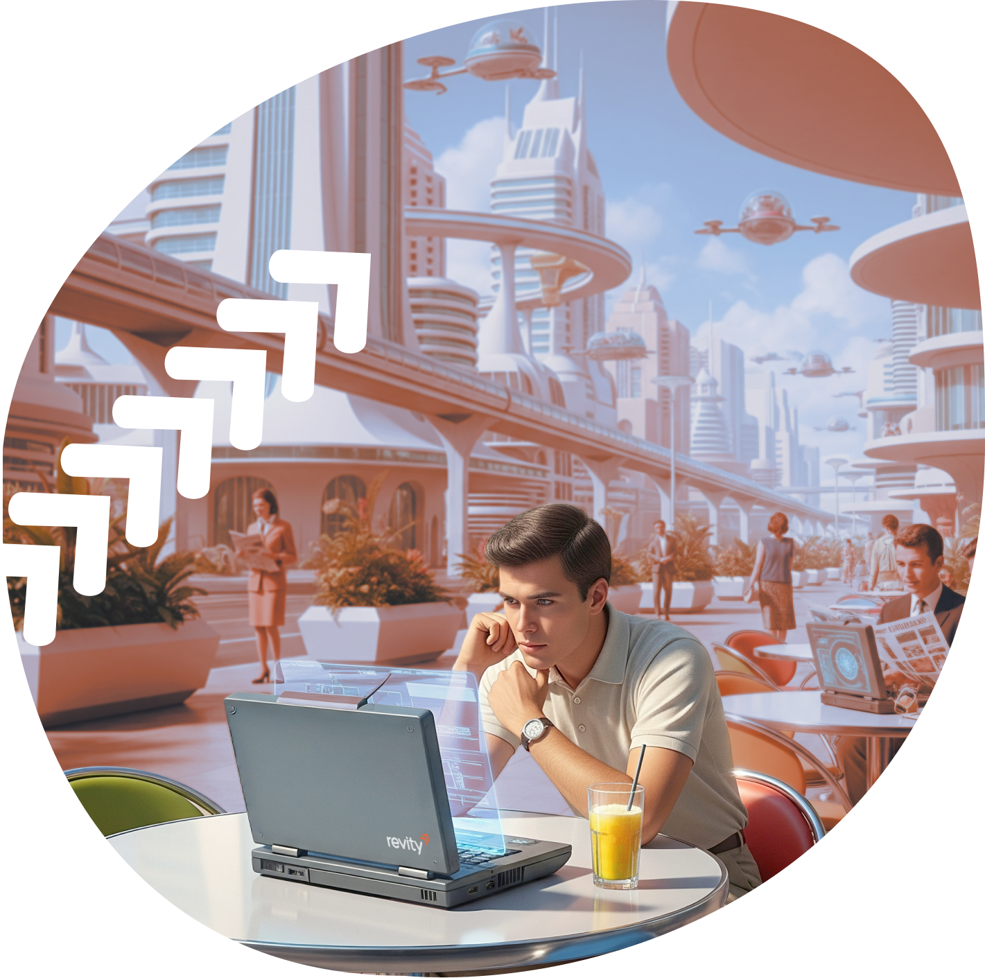 Man looking at open laptop